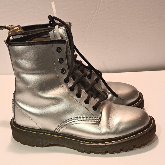 Dr. Martens Shoes - *Rare* Silver Dr. Martens Genuine Leather